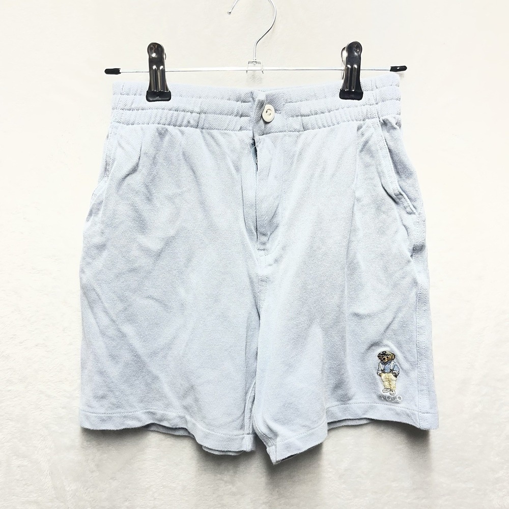 Polo Ralph Lauren‎ Polo Bear Cotton Shorts Boys Size 8 Baby Blue Preppy